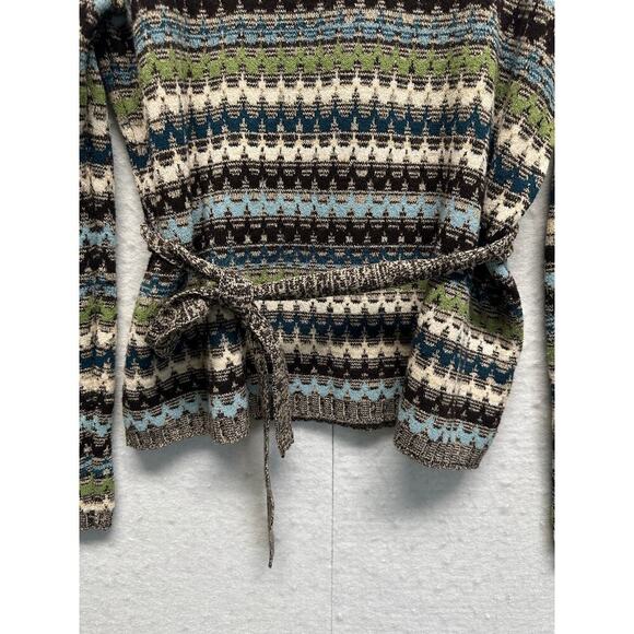 Anne Klein Multicolor Striped Knit Sweater with Tie Waist Size M - Picture 4 of 8
